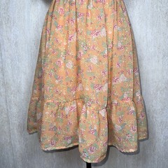 Floral Sweetheart Tie Front Keyhole Short Sleeve Fit & Flare Dress L Cottagecore