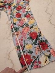 Old Navy Womens Size L Floral Linen Blend Jumpsuit Wide Leg Tie StrapExcellent