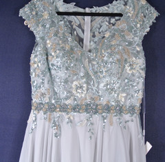 NEW, MAC DUGGAL Embellished Cap Sleeve Bodice Chiffon Gown sz 8 #LD269