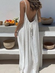 BreezeMuse Backless Maxi — Adjustable Fit, Summer Flow