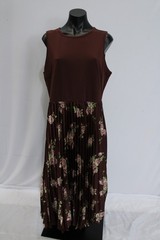 41 Hawthorn Women&rsquo;s Marina Sleeveless Pleated Dress JK5 Burgundy Size XL NWT