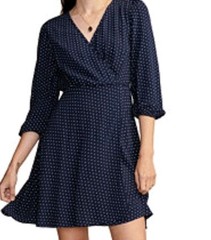 Lucky Brand Women’s Small Blue Polka Dot Wrap Dress