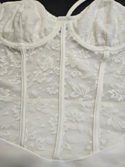 ​Fashion Nova Jamie Corset Lace Mini Dress White Size M NWT