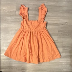 Caitlin M. Covington x Pink Lily Orange Smocked Ruffle Sundress S