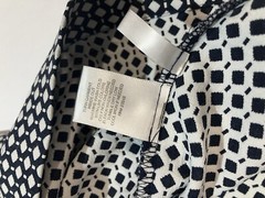 New York and Company blue/white squares long cuff sleeve XL