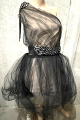 Vera Wang Runway Tulle Crystal Embellished Couture Cocktail Dress EU 42 / US 6 8