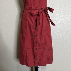GAP Linen Blend Button-Front Apron Midi Dress, Size 8 Tall