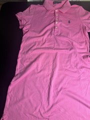 Polo Ralph Lauren Women&rsquo;s Short Sleeve Cotton Mesh Polo Dress, Hot Pink