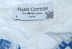 HARIS COTTON Embr Lin Slipon Drs 3/4 Ruffle Slvs 38 In Chst 36.5 In Lng Sz S EXC