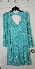 Paisley Raye Dress Size Large A-line Knee Length Floral Lace Overlay Cottagecore