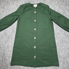 TUCKERNUCK Dark Green Blake Dress Size XXS Long Sleeve Button Knee-Length