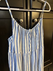 Old Navy Women&rsquo;s Blue White Striped Strappy Sleeveless Smocked Dress Size XL NWT