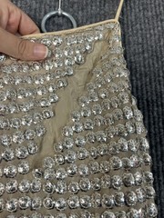 Rhode Platinum Jemima Dress Womens 6 Silk Silver Sequins Slip Dress Sleeveless