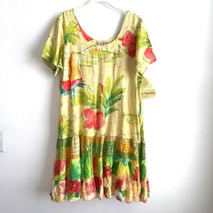 NWT Jams World Lagoon Hawaiian Sundress Side XL Made in USA New Floral Mini