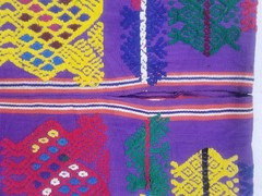 Vintage Traditional Guatemalan Embroidered Huipil Poncho 103x68cms