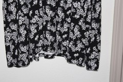 Cynthia Rowley Plus 3X Black White Floral Dress Sleeveless Rayon Stretch Pockets