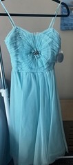 Pearl By Georgina Chapman Of Marchesa Turquoise Tulle Midi Tea Dress, NWT, Sz 6