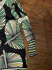 NWT Crown & Ivy Black/Green/White/Yellow Dress Size Xs Palm Leaf Hawaiian