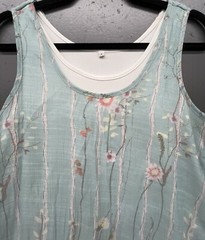 Womens Dress S Powder Blue Floral Sleeveless Boho Cottagecore Fairy Feminine