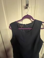 Anne Klein Sleeveless Navy Blue Sheath Career Dress