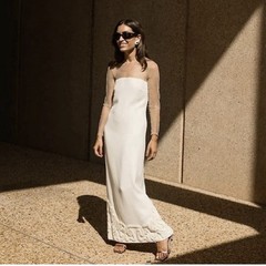 Antonio Melani x Elizabeth Damrich Babe Mesh Crepe Soutache Full Length Dress 6