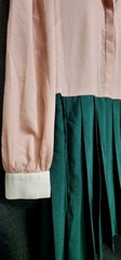 Tuckernuck Hunter Green Pink Crepe Callahan Shirt Dress Collar Cuff Cottage Core