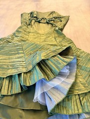 Cache Size 4 Green Solid Halter Sleeveless Mini Dress Ruffle Hem Lined