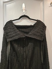 Off Shoulder Button Up Fringe Maxi Dress