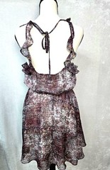 BCBGeneration Mini Dress Paisley Ruffle Halter Chiffon Size Small Boho Summer