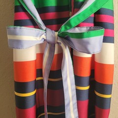 Tommy Hilfiger Women’s Striped Satin Shirt Dress Sleeveless Belted 90&rsquo;s Style M