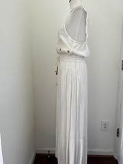 RAGA Size S NEW W/Tag White Embroidered Maxi Dress W/Drawstring Elastic Waist