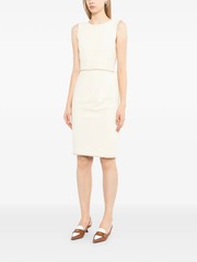 CHANEL Sleeveless Cream Wool Tweed Dress