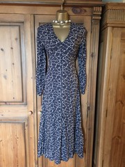 Smart Aspiga Black And Beige Patterned Midi Dress Size XS 8