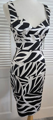NWT~London Times Black/ Ivory Sateen Sleeveless Stretch Evening Party Dress~SZ 8