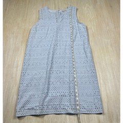 LOFT Blue Eyelet Patterned Cottagecore Boho Sleeveless Sundress Tank Dress 10