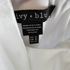 Ivy + Blu Pleated Bustier Peplum Mini Dress Women&rsquo;s 12 Ivory Back Zip Closure