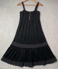 Juicy Couture Dress Womens Size Petite Y2K Terry Cloth Black Sleeveless Dress
