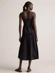 Quince Organic Cotton Poplin Maxi Dress Medium Black Spaghetti Strap Minimalist