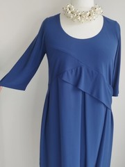 CHESCA Dress Navy Blue Occasion Midi Wedding Size 1 UK 10/12