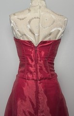 Jessica McClintock Gunne Sax Sequin Corset Formal Gown XS 2pc Red Organza Dress