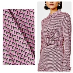 4 6 Diane von Furstenberg DVF Michele Pink Grey Chain Link Wrap Dress Jumpsuit