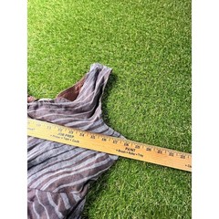 Sundance Size 4 Brown Gray Striped Maxi Dress 100% Linen lined