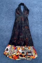 Jean Paul Gaultier Soleil Mesh Halter Dress Floral Patchwork XS