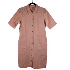 Duluth Trading Womens DuluthFlex Fire Hose Shirt Dress S Pink Utility Workwear