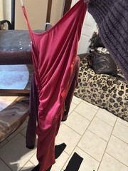 Womens Red Solid Ruched Strappy V-Neck Maxi Dress S Regular Sleeveless