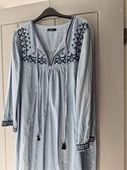 Light demin cotton dress roman size 16