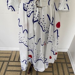 Hunter Bell Lyle Dress Abstract Confetti Red White Blue Size Large