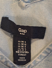 Gap Womens Tall Medium Tencel Chambray Shift Dress Blue Sleeveless Tie Back