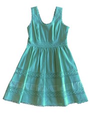 NWT Jessica Simpson Sleeveless Fit And Flare Dress Aqua Green Lace Sz 10 $138