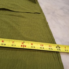 Monteau Midi Dress Sz M Green Puff Sleeve Smocked Slit Boho Peasant Renaissance